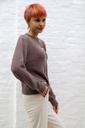 [10017280] Cardigan Lieuwe nm25 ronde hals 25 procent super fijne alpaga - Taupe Detail