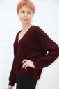 [10017284] Cardigan Manuel V-hals super fijne alpaca nm25 - Bordeaux Detail