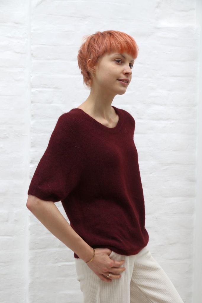 [10017287] Pul Louisa super fijne alpaga - Bordeaux Detail