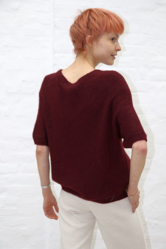 [10017287] Pul Louisa super fijne alpaga - Bordeaux Detail