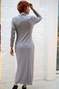 [200898] Lange tricot jurk Nyah nm50 split broche taille drapage  - Grijs Detail
