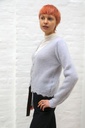 [10017527] Mohair cardigan Lisandro nm65 hals nacré knopen  - Lichtgrijs Detail