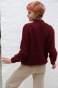 [200893] Pull Pippa nm55 zacht geribde kraag alpaca en mohair - Bordeaux Detail