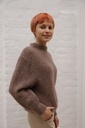 [200893] Pull Pippa nm55 zacht geribde kraag alpaca en mohair - Taupe Detail