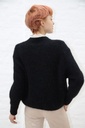 [200893] Pull Pippa nm55 zacht geribde kraag alpaca en mohair - Zwart Detail
