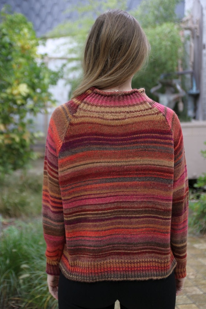 [10017423] Pul Lammert nm53 jaspé ingeweven tricot opstaande kraag  - Roestbruin-bruin Detail