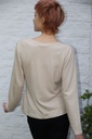 [200914] tricot pull Nona nm40 v-hals broche detail drapage - Beige Detail