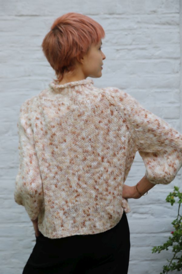 [200932] Neve nm18 tricot pull grof gebreid multicolor  - Beige-camel Detail