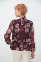 Bloemenblouse Madée met gestrikte hals nm48 - Aubergine-beige Detail