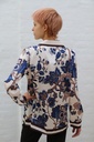 Blouse Maura met getekende botanische print - Wolwit-blauw Detail