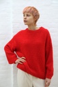 Pull Noreen nm30 grof gebreid ronde hals  - Rood Detail
