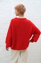 Pull Noreen nm30 grof gebreid ronde hals  - Rood Detail