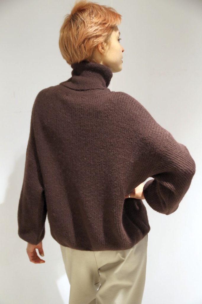 Pull Quirijn nm25 opstaande kraag parelsteek  - Bruin Detail