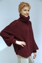 Pull Quintin nm8 gehaakte boucléstof opstaande kraag  - Bordeaux Detail