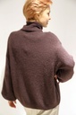 Pull Quinta nm27 gehaakt hangende kraag ballonmouwen - Bruin Detail