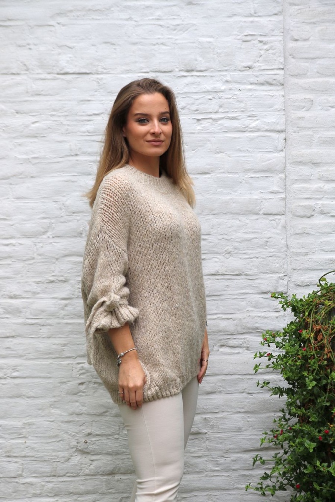 Pul Loa nm18 grove steek mouw met strik - Camel Detail