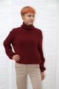 [200890] Pull Phileine nm25 zacht geribde rolkraag lange mouwen alpaca - Bordeaux Detail