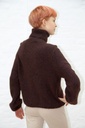 [200890] Pull Phileine nm25 zacht geribde rolkraag lange mouwen alpaca - Donkerbruin Detail