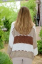 [10017270001] Cardigan Lorena nm18 brede streepjacquard - Bruin-beige Detail