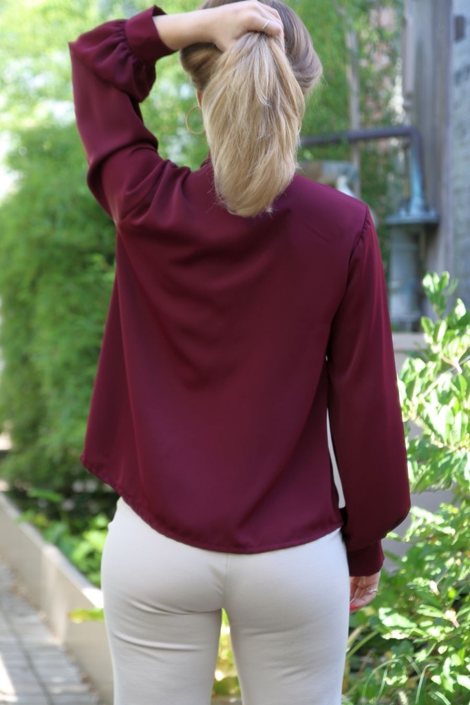 Blouse Muhammad met strik - Bordeaux Detail