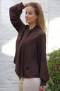 Blouse Muhammad met strik - Bruin Detail