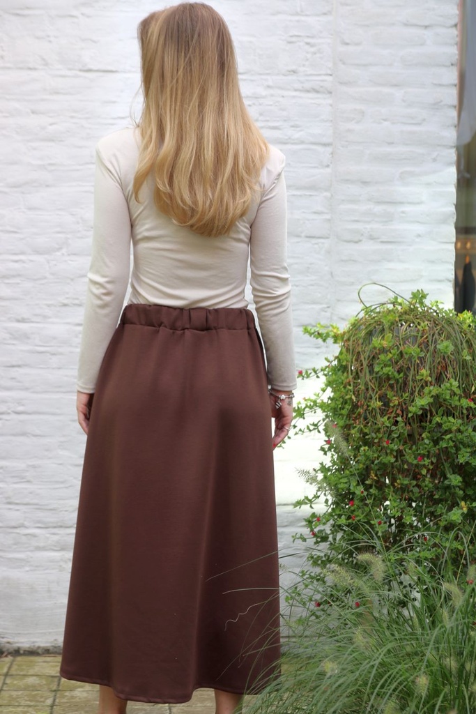 Rok Mina met zakken nm45 - Bruin Detail