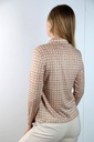 [201072] T-shirt Luit klavertje 4 stekelbes rolkraag viscose jersey - Beige-bruin Detail