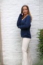 Pul Liselotte nm25 V-neck baby alpaga and wool - Donkerblauw Detail