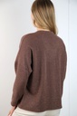 Pull Qwen boord-V-hals Lurex coding  - Chocolade Detail