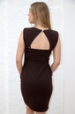 [201092] Jurk Naoual vierkante hals driehoekige rug opening  - Bruin Detail