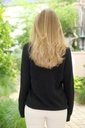 Pul Liselotte nm25 V-neck baby alpaga and wool - Zwart Detail