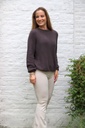 Pul Lucie nm25 round neck contains baby alpaga and wool - Bruin Detail