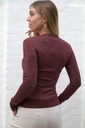 [201119] Pull Neveah nm45 lurex ronde hals fijn geribd  - Bordeaux Detail