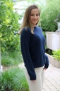 Pul Lucie nm25 round neck contains baby alpaga and wool - Donkerblauw Detail