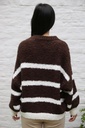 [200700] Gestreepte bouclé-pull Mahir nm20 - Bruin-wit Detail