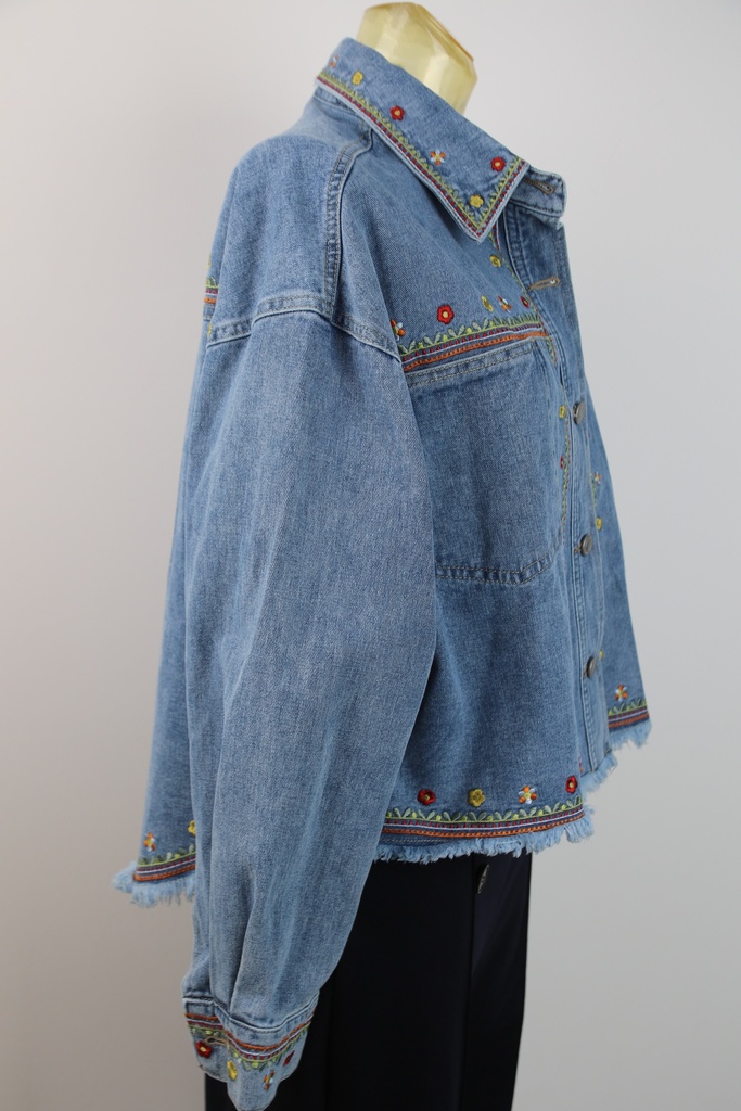 Jeansjasje Rana geborduurde bloemetjes nm98 - Jeansblauw-multicolor Detail