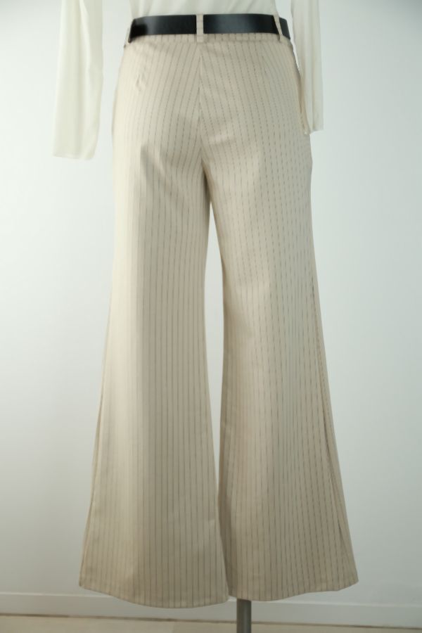 [201196] Flare broek Odin nm45 tennislijn  - Beige-zwart Detail