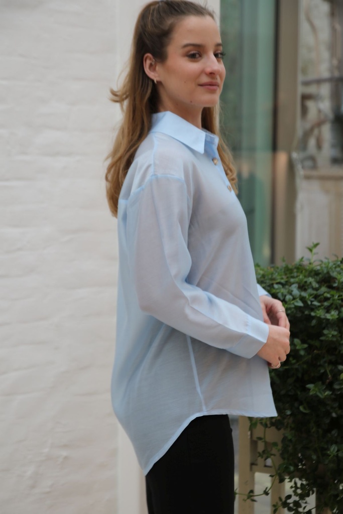 [201231] Shintz blouse Rozemarijn blindsluiting - Hemelsblauw Detail