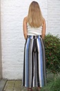 [10017201001] Flared pants Kofi vertical stripe nm90 - Zwart-blauw Detail