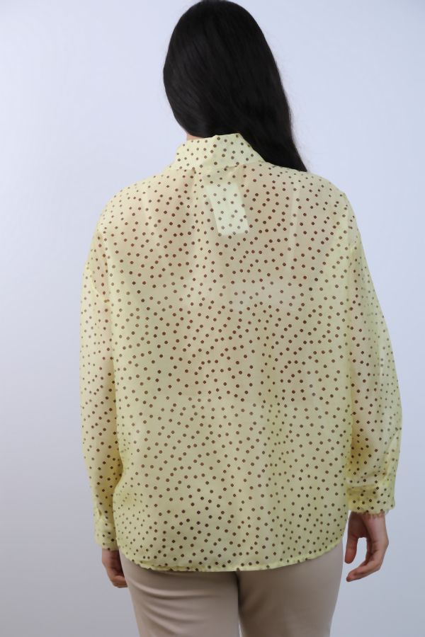 [201261] Blouse Rhode met stippen nm85 - Geel-bruin Detail