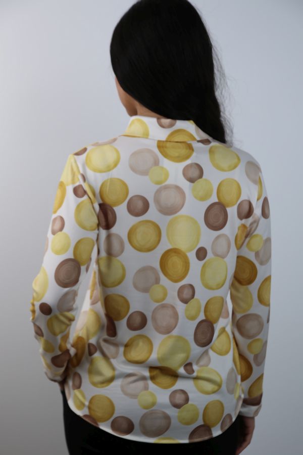 [201271] Jersey polo Raoul met cirkels nm20 - Wolwit-geel Detail