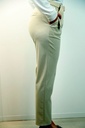 Broek Ouiam diagonale fijne strepen en gekruist moms's fit - Beige Detail