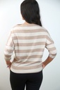 [201280] Trui Stijn nm45 horizontaal gestreept boothals driekwartmouw - Bruin-beige Detail