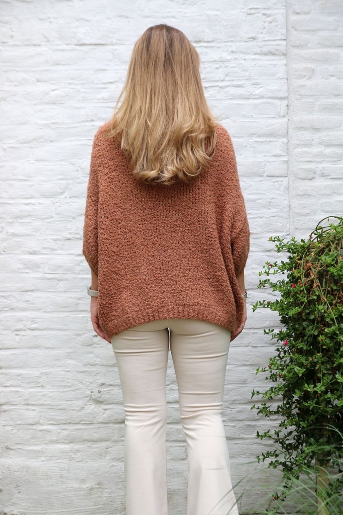 [10017267001] Pul Lennox nm20 round neck bouclÃ© contains alpaga and wool - Mokka Detail