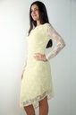 [201314] Aansluitende gedrappeerde jurk Royce met kanten details nm47 - Lichtgeel Detail