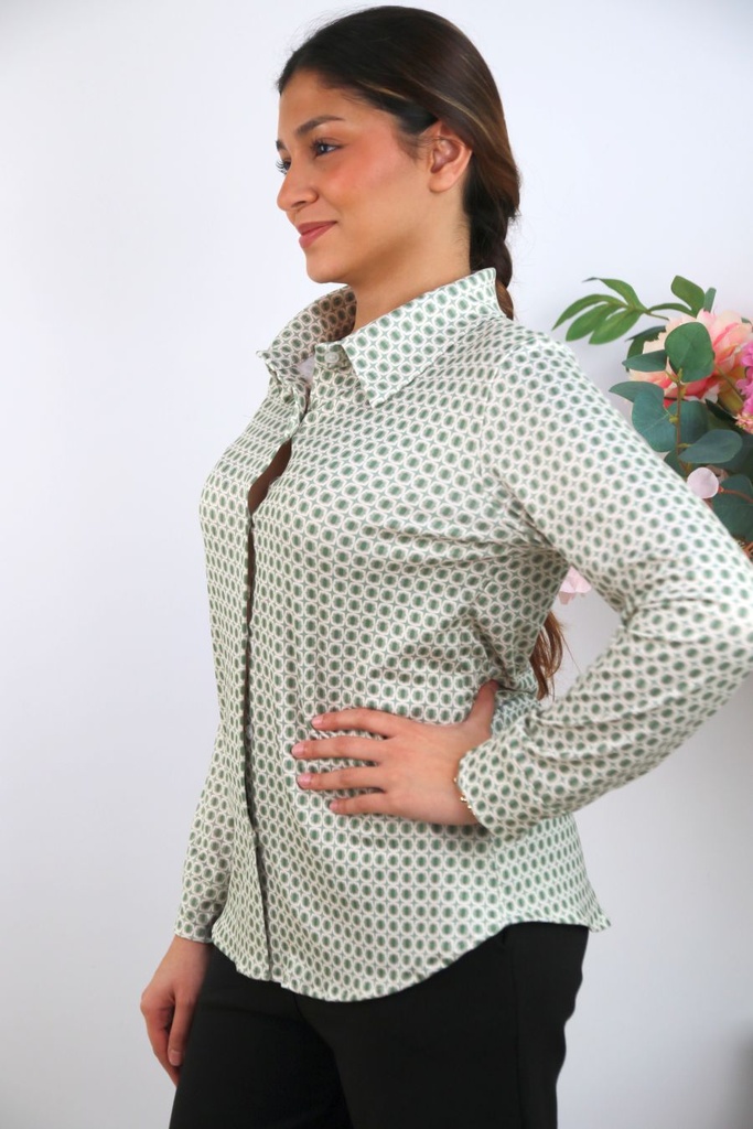 [201384] Jersey polo Rox stekelbes nm20 - Groen-wolwit Detail