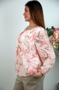 [201393] Blouse Raya nm47 organische print en open hals - Roze-beige Detail