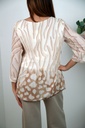 [201394] Plisséblouse Roshan met dierenprint nm47 - Wolwit-beige Detail