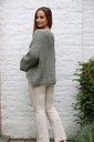 Cardigan Lotus nm22 bouclÃ© V-neck 5 buttons - Olijf Detail