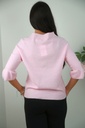 [201424] Pull Niven nm10 driekwart mouwen gepofte mouwboord - Lichtroze Detail